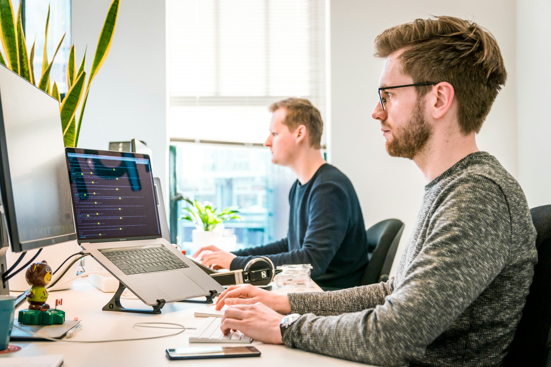 Professional IT team workspace